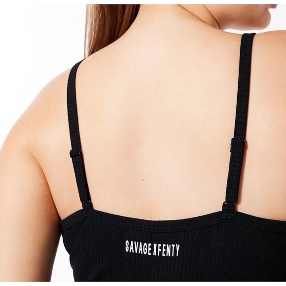 Savage X Fenty Xssential Ribbed Midi Dress Black Size 3X plus adjustable strap - Picture 4 of 7